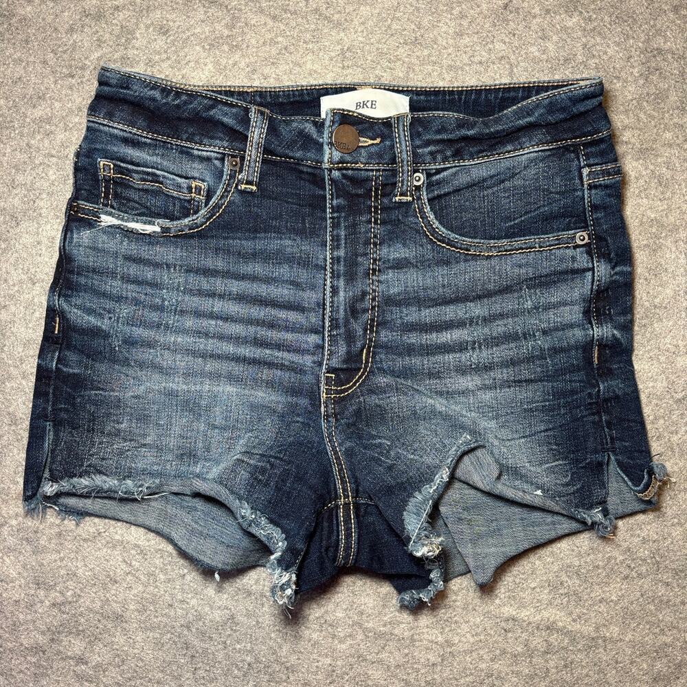BKE Women’s Denim Shorts Size 26 High Rise Faded Blue Casual